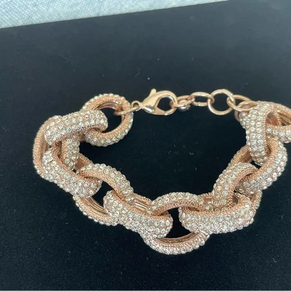 Elegant Rose Gold Tone Chain Bracelet - Picture 1 of 5